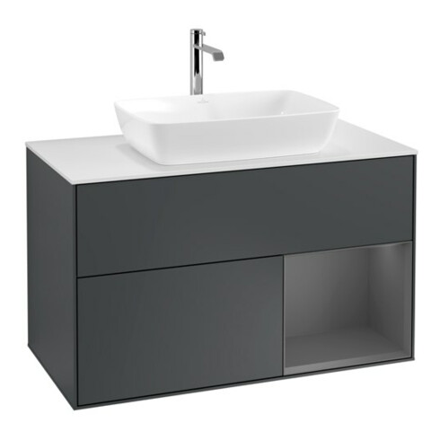 V&B Meuble sous lavabo Finion 100, Pl w m, Rg A m Lac, md bl. m Lac