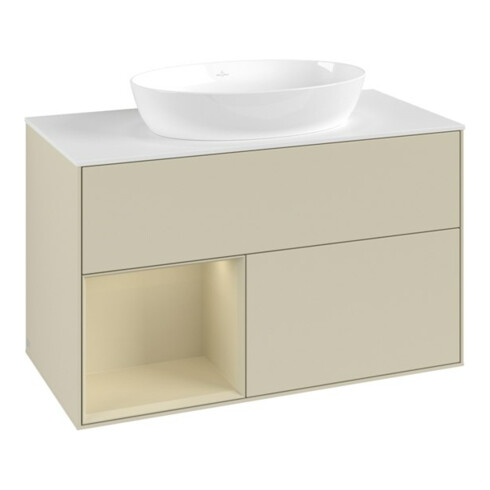 V&B Meuble sous lavabo Finion 100, Pl w m, Rg si Gr m Lac, si Gr m Lac