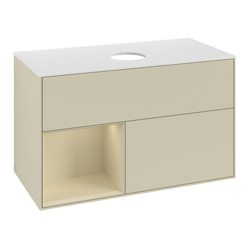 V&B Meuble sous lavabo Finion 100, Pl w m, Rg si Gr m Lac, si Gr m Lac