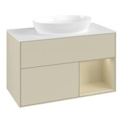 V&B Meuble sous lavabo Finion 100, Pl w m, Rg si Gr m Lac, si Gr m Lac