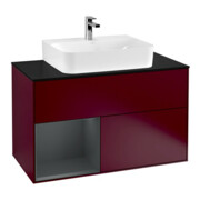 V&B Meuble sous-lavabo Finion 100, Pl w m, Tiroir gauche avec façade laquée, Peo m