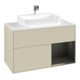 V&B Meuble sous lavabo Finion 100, placage blanc mat, façade rouge bleu mat, côtés gris mat-3