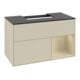 V&B Meuble sous lavabo Finion 100, placage blanc mat, rangement gris satin, laqué gris mat-1