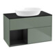 V&B Meuble sous-lavabo Finion 100, placage bleu mat, laque bleue mate, huile mate lacquée-1