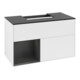 V&B Meuble sous lavabo Finion 100, placage bois, droite, gris moyen laqué, blanc laqué-3