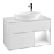 V&B Meuble sous lavabo Finion 100, placage bois, laqué brillant blanc, blanc mat lacqué-1