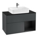 V&B Meuble sous-lavabo Finion 100, placage bois m, laque rouge brillant m, laque bleu m-1