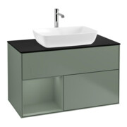 V&B Meuble sous-lavabo Finion 100, placage bois m, rangement huile m laque, huile m laque-1