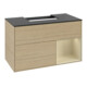 V&B Meuble sous lavabo Finion 100, placage bois, rangement droit, gris mat laqué, ouverture à bouton-1