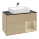 V&B Meuble sous lavabo Finion 100, placage bois, rangement droit, gris mat laqué, ouverture à bouton-3