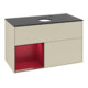 V&B Meuble sous lavabo Finion 100, placage bois, rangement, laqué gris-4