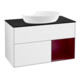 V&B Meuble sous lavabo Finion 100, placage bois, tiroir, laqué blanc brillant-1
