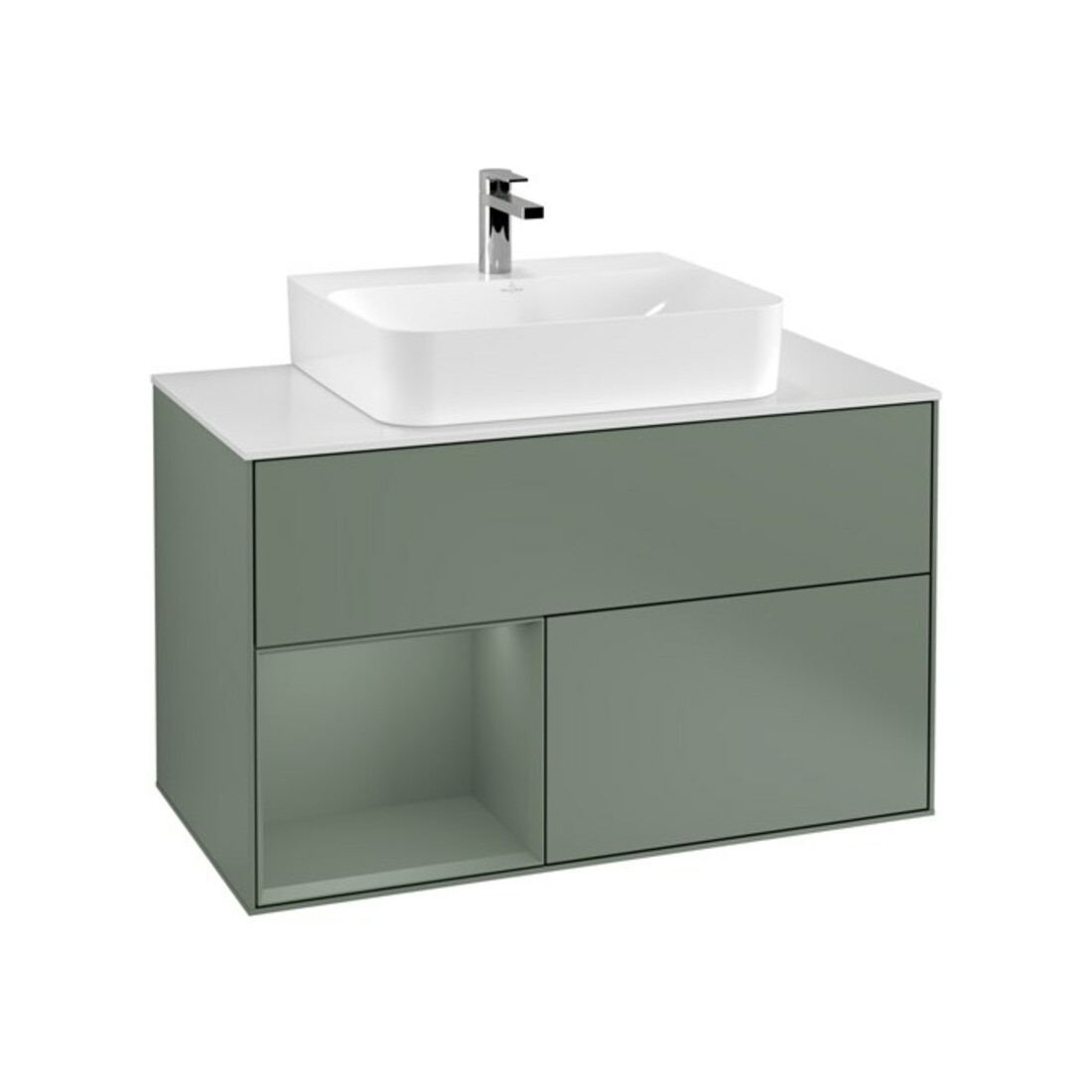 V&B Meuble sous lavabo Finion 100, placage bois, vernis huileux mat