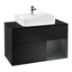 V&B Meuble sous lavabo Finion 100, placage bouleau, laque rouge et bleu-1