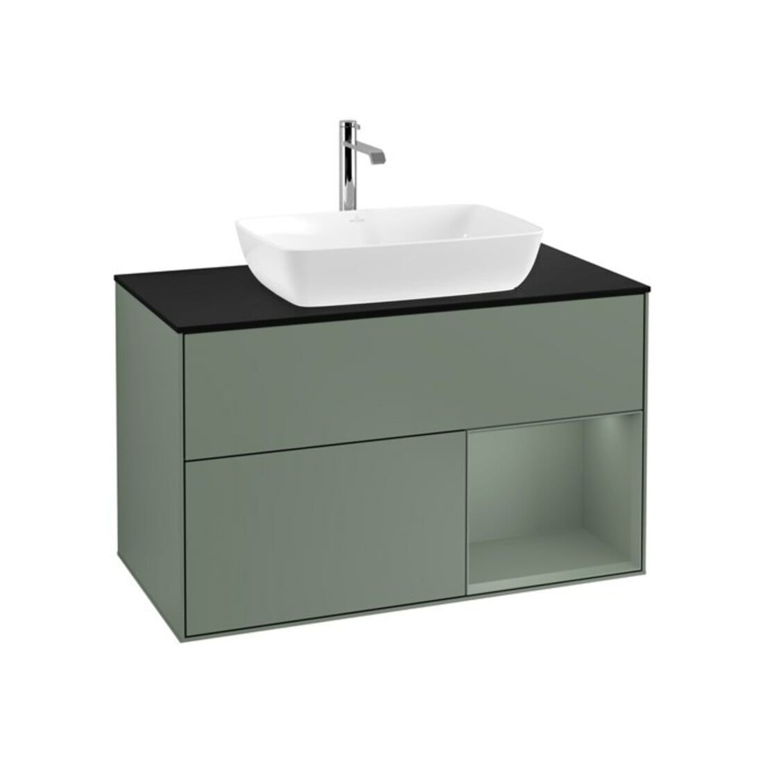 V&B Meuble sous-lavabo Finion 100, placage bouleau mat, régulier huilé mat laqué, huilé mat laqué