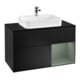 V&B Meuble sous lavabo Finion 100, placage bouleau, rangée droite, huile mate, laqué bleu mat-1