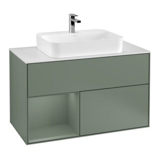 V&B Meuble sous lavabo Finion 100, placage chêne, laqué huilé