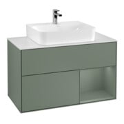 V&B Meuble sous lavabo Finion 100, placage chêne, laqué huilé-1