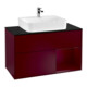 V&B Meuble sous lavabo Finion 100, plaque de recouvrement bleue, tiroir droite Peo, Peo m-1