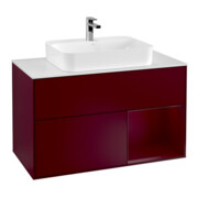 V&B Meuble sous lavabo Finion 100, plaque d'habillage blanche, étagère droite Peo, Peo m