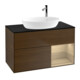 V&B Meuble sous-lavabo Finion 100, plaque d’habillage bleue, tiroir Oa ven, tiroir wal ven-1