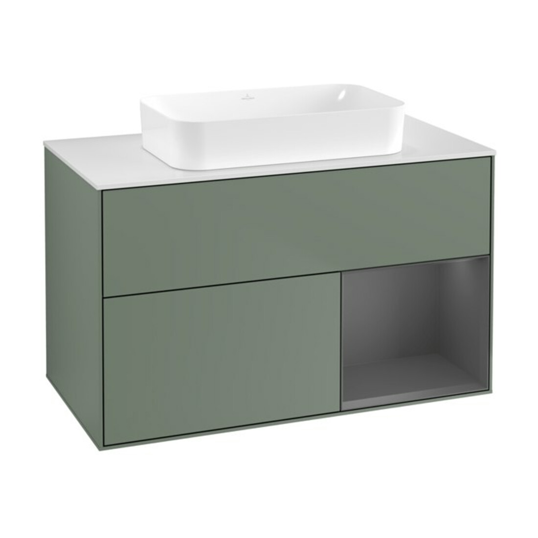V&B Meuble sous lavabo Finion 100x60,3 cm, Anthracite mat, huilé mat laqué