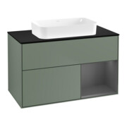 V&B Meuble sous lavabo Finion 100x60,3 cm, anthracite mat, huile mat laqué