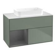 V&B Meuble sous lavabo Finion 100x60,3 cm, Anthracite mat, Olive mat, Lacqué