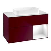 V&B Meuble sous lavabo Finion 100x60,3 cm, blanc brillant, laqué, Peo m
