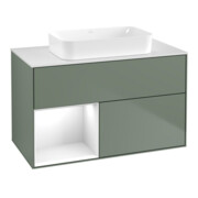 V&B Meuble sous lavabo Finion 100x60,3 cm, blanc laqué, huile avec laque