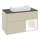 V&B Meuble sous lavabo Finion 100x60,3 cm, blanc mat laqué, gris mat laqué-1