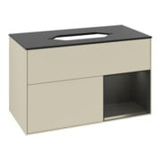 V&B Meuble sous-lavabo Finion 100x60,3 cm, bleu mat laqué, gris mat laqué