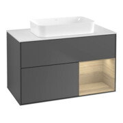 V&B Meuble sous lavabo Finion 100x60,3 cm, éclairage mural, anthracite m