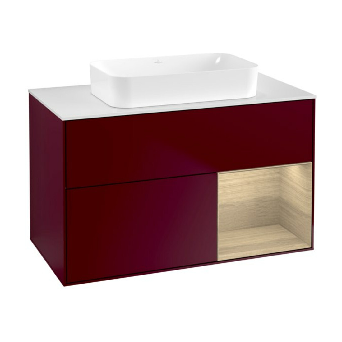 V&B Meuble sous-lavabo Finion 100x60,3 cm, éclairage mural, Peony mat