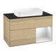 V&B Meuble sous lavabo Finion 100x60,3 cm, éclairage mural, placage chêne blanc, Lacquer Oa-1