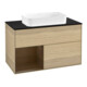 V&B Meuble sous lavabo Finion 100x60,3 cm, éclairage mural, placage chêne, rég. gauche-1