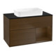 V&B Meuble sous-lavabo Finion 100x60,3 cm, éclairage mural, placage noyer à droite-1