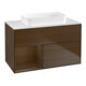 V&B Meuble sous-lavabo Finion 100x60,3 cm, éclairage mural, placage noyer, rég. gauche-1