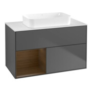 V&B Meuble sous lavabo Finion 100x60,3 cm, éclairage mural, rég. gauche, anthracite m