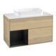 V&B Meuble sous-lavabo Finion 100x60,3 cm, éclairage mural, rég gauche bleu m Lac, placage Oa-1
