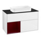 V&B Meuble sous-lavabo Finion 100x60,3 cm, éclairage mural, rég. gauche, laque blanc brillant-1