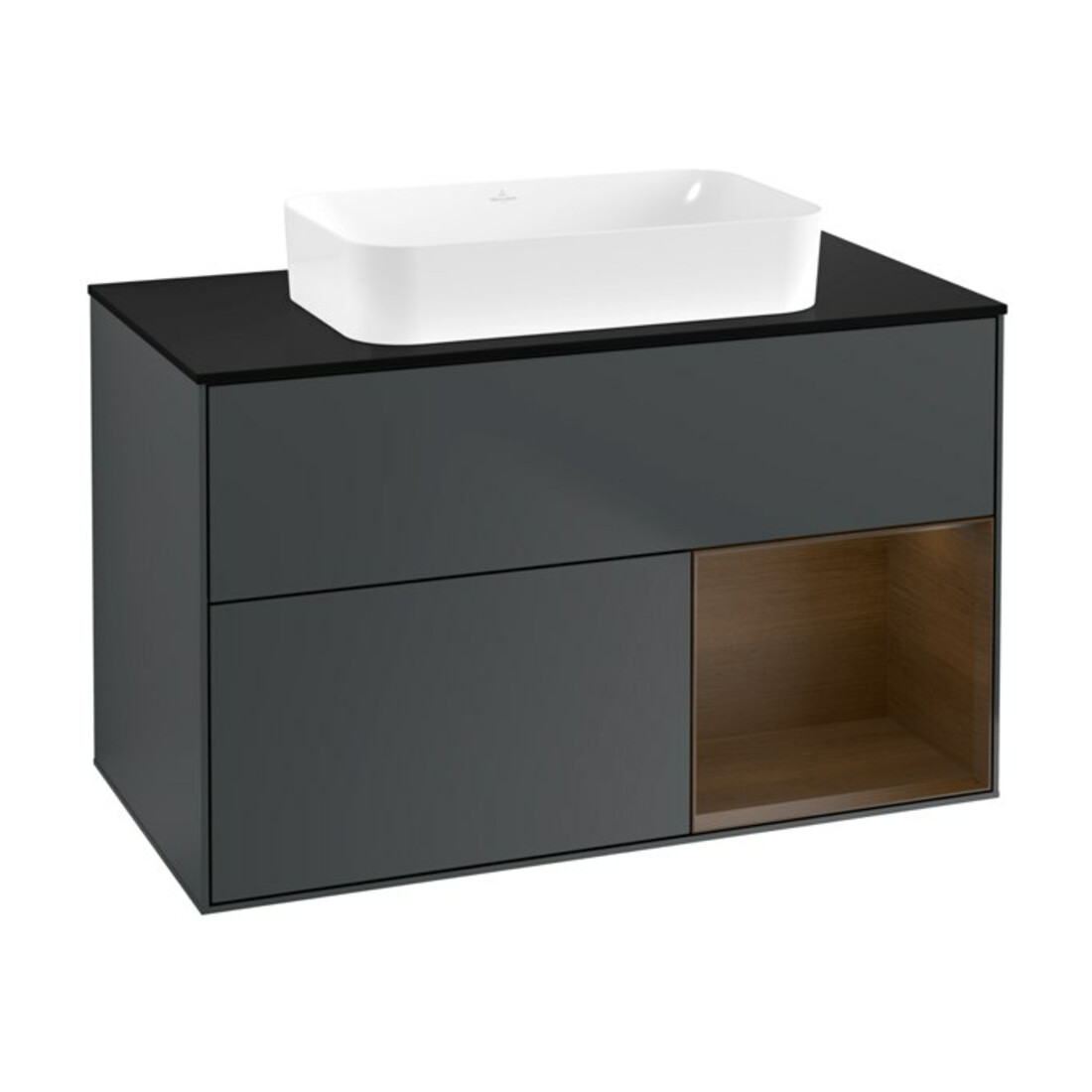 V&B Meuble sous-lavabo Finion 100x60,3 cm, éclairage mural, Rg re wal ven, md bl. m Lac