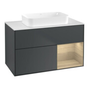 V&B Meuble sous lavabo Finion 100x60,3 cm, étagère droite, blanc mat laqué