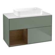 V&B Meuble sous lavabo Finion 100x60,3 cm, étagère gauche, chêne huilé mat, laqué