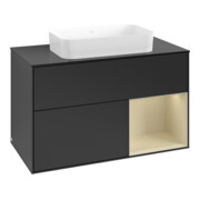 V&B Meuble sous lavabo Finion 100x60,3 cm, gris clair mat laqué, blanc mat laqué-3