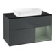 V&B Meuble sous lavabo Finion 100x60,3 cm, gris clair mat laqué, bleu mat laqué-1