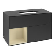 V&B Meuble sous lavabo Finion 100x60,3 cm, gris clair mat laqué, bleu mat laqué-4