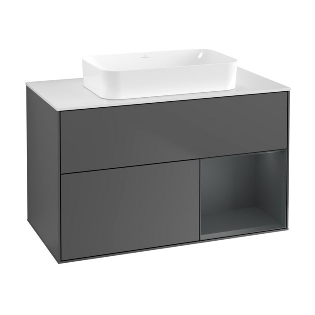 V&B Meuble sous lavabo Finion 100x60,3 cm, laqué, anthracite m