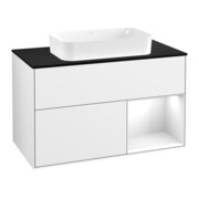 V&B Meuble sous lavabo Finion 100x60,3 cm, laqué blanc brillant