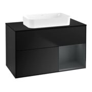 V&B Meuble sous lavabo Finion 100x60,3 cm, laqué gris et bleu